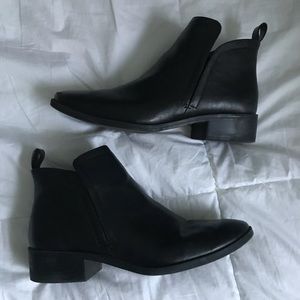 Faux Leather Black Booties